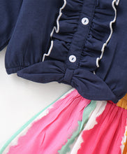 Load image into Gallery viewer, Front Frilled Top Tie and Dye Skirt Set
