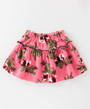 Load image into Gallery viewer, Floral Polar Fleece Frilled Top Skirt Set