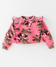 Load image into Gallery viewer, Floral Polar Fleece Frilled Top Skirt Set