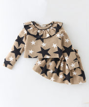 Load image into Gallery viewer, Stars Polar Fleece Frilled Top Skirt Set