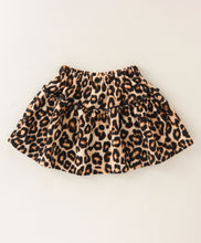 Load image into Gallery viewer, Animal Print Polar Fleece Frilled Top Skirt Set