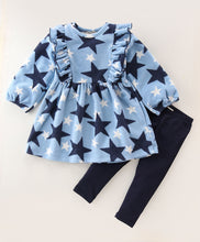 Load image into Gallery viewer, Stars Polar Fleece Dress Cotton Leggings Set