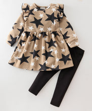 Load image into Gallery viewer, Stars Polar Fleece Dress Cotton Leggings Set