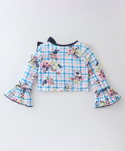 Load image into Gallery viewer, Floral Check Frilled Top Palazzo Set