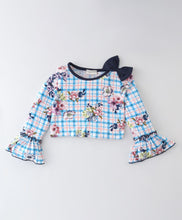 Load image into Gallery viewer, Floral Check Frilled Top Palazzo Set