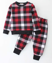 Load image into Gallery viewer, Checkered Printed Sweatshirt Jogger Set
