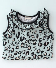 Load image into Gallery viewer, Animal Print Frilled Top Flapped Short Set