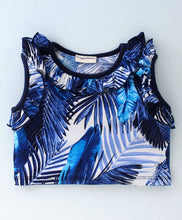Load image into Gallery viewer, Leaves Printed Frilled Top Flapped Short Set