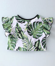 Load image into Gallery viewer, Leaves Printed Frilled Top Skirt Set