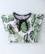 Load image into Gallery viewer, Leaves Printed Frilled Top Skirt Set