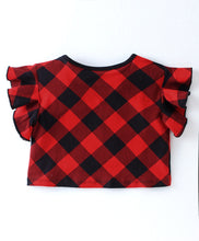 Load image into Gallery viewer, Checkered Printed Frilled Top Flapped Short Set
