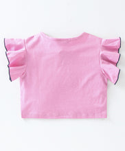Load image into Gallery viewer, Solid Frilled Top Floral Belted Short Set