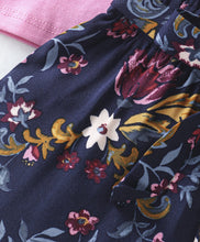 Load image into Gallery viewer, Solid Frilled Top Floral Belted Short Set