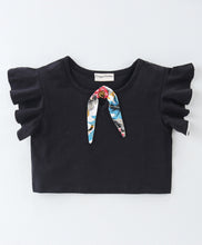 Load image into Gallery viewer, Solid Frilled Top Floral Belted Short Set
