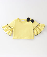 Load image into Gallery viewer, Solid Frilled Top Floral Palazzo Set