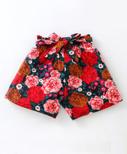 Load image into Gallery viewer, Solid Frilled Crop Top Floral Belted Short Set
