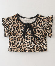 Load image into Gallery viewer, Animal Print Frilled Crop Top Flapped Short Set
