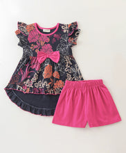Load image into Gallery viewer, Floral Frilled High Low Top Short Set