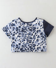 Load image into Gallery viewer, Animal Print Color Block Crop Top Short Set
