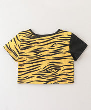 Load image into Gallery viewer, Animal Print Color Block Crop Top Short Set
