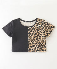 Load image into Gallery viewer, Leopard Print Color Block Crop Top Short Set