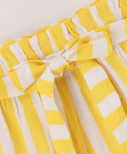 Load image into Gallery viewer, Striped Printed Belted Shorts - Yellow