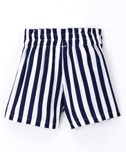 Load image into Gallery viewer, Striped Printed Belted Shorts - Navy