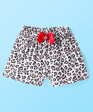 Load image into Gallery viewer, Animal Print with Bow Applique Shorts