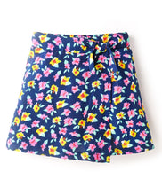 Load image into Gallery viewer, Floral Printed with Bow Applique Skorts - Navy