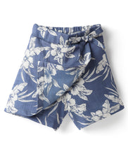 Load image into Gallery viewer, Floral Printed with Bow Applique Skorts - Blue