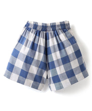 Load image into Gallery viewer, Checkered Printed with Bow Applique Skorts - Blue