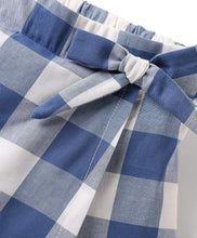 Load image into Gallery viewer, Checkered Printed with Bow Applique Skorts - Blue
