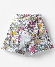 Load image into Gallery viewer, Floral Printed with Bow Applique Skorts - Offwhite

