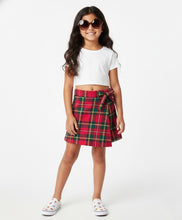 Load image into Gallery viewer, Checkered Printed with Bow Applique Skort