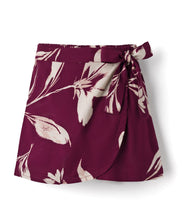 Load image into Gallery viewer, Floral Printed Woven Bow Applique Skort