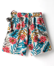 Load image into Gallery viewer, Floral Printed Woven Bow Applique Skort