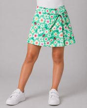 Load image into Gallery viewer, Floral Printed Cotton Bow Applique Skort
