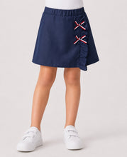 Load image into Gallery viewer, Cotton Solid Skort with Frill and Bow Applique