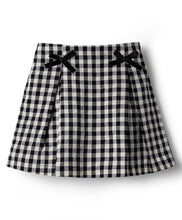 Load image into Gallery viewer, Cotton Checkered Skort with Bow Applique