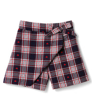 Load image into Gallery viewer, Cotton Checkered with Hearts Bow Applique Skort