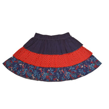 Load image into Gallery viewer, Navy Floral Print Tiered Skirt