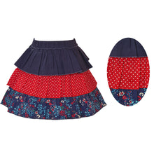 Load image into Gallery viewer, Navy Floral Print Tiered Skirt