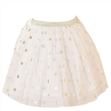 Load image into Gallery viewer, Silver Stars White Net Skirt