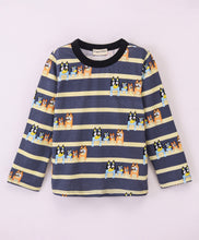 Load image into Gallery viewer, Striped Puppy Printed Full Sleeves Tshirt