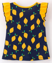 Load image into Gallery viewer, Lemon Printed Frilled Sleeveless Top