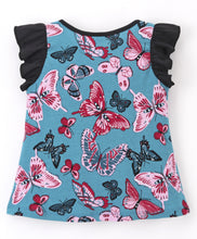 Load image into Gallery viewer, Butterfly Printed Frilled Sleeveless Top