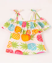 Load image into Gallery viewer, Pineapple Frilled Open Strap Top
