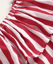 Load image into Gallery viewer, Striped Frilled Open Strap Top