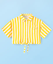 Load image into Gallery viewer, Striped Printed Half Sleeves Crop Shirt