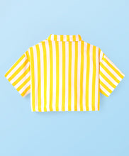 Load image into Gallery viewer, Striped Printed Half Sleeves Crop Shirt